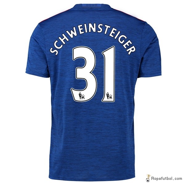 Camiseta Manchester United Replica Segunda Ropa Schweinsteiger 2016/17 Azul